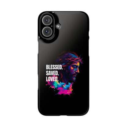 Blessed Saved Loved -  Snap Case Handyhülle - Jesus