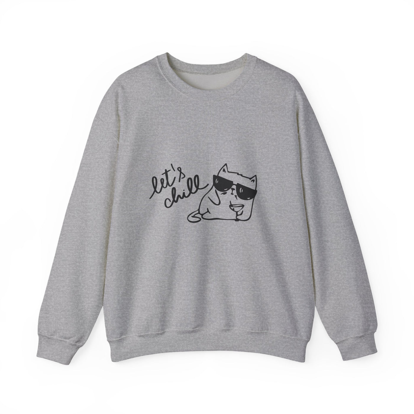 Let's Chill Cat Sweatshirt - Unisex Garment-Dyed Pullover for Cozy Days