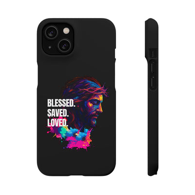 Blessed Saved loved - Snap Case - Jesus