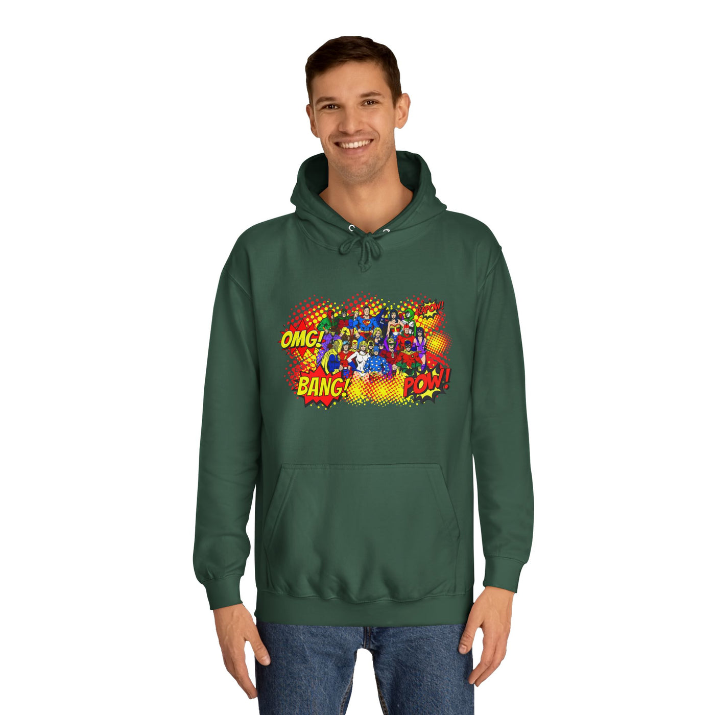 Superhero Graphic Hoodie, Unisex College Sweatshirt, Marvel DC Fans Apparel, Comic Book Lover Gift, Fun Cosplay Outfit