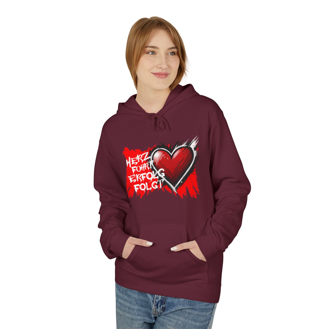 Herz führt Erfolg folgt Hoodie
