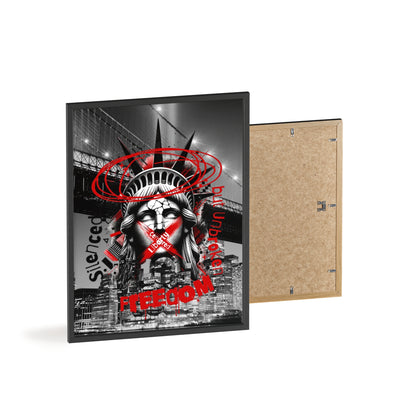 Freedom Poster with Wooden Frame - NYC Decor, Wall Art
