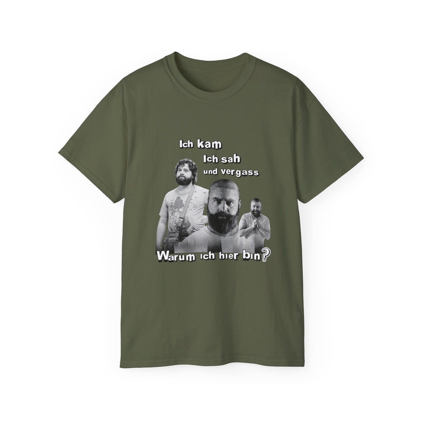 T ShirtUnisex Witz  Alan Garner– Ich kam ich sah und vergaß - Warum ich hier bin!