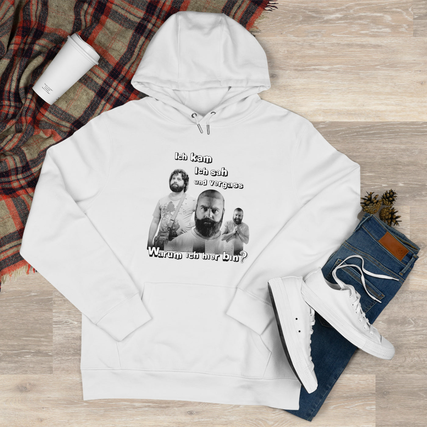 Hoodie Unisex Witz  Alan Garner– Ich kam ich sah und vergaß - Warum ich hier bin!