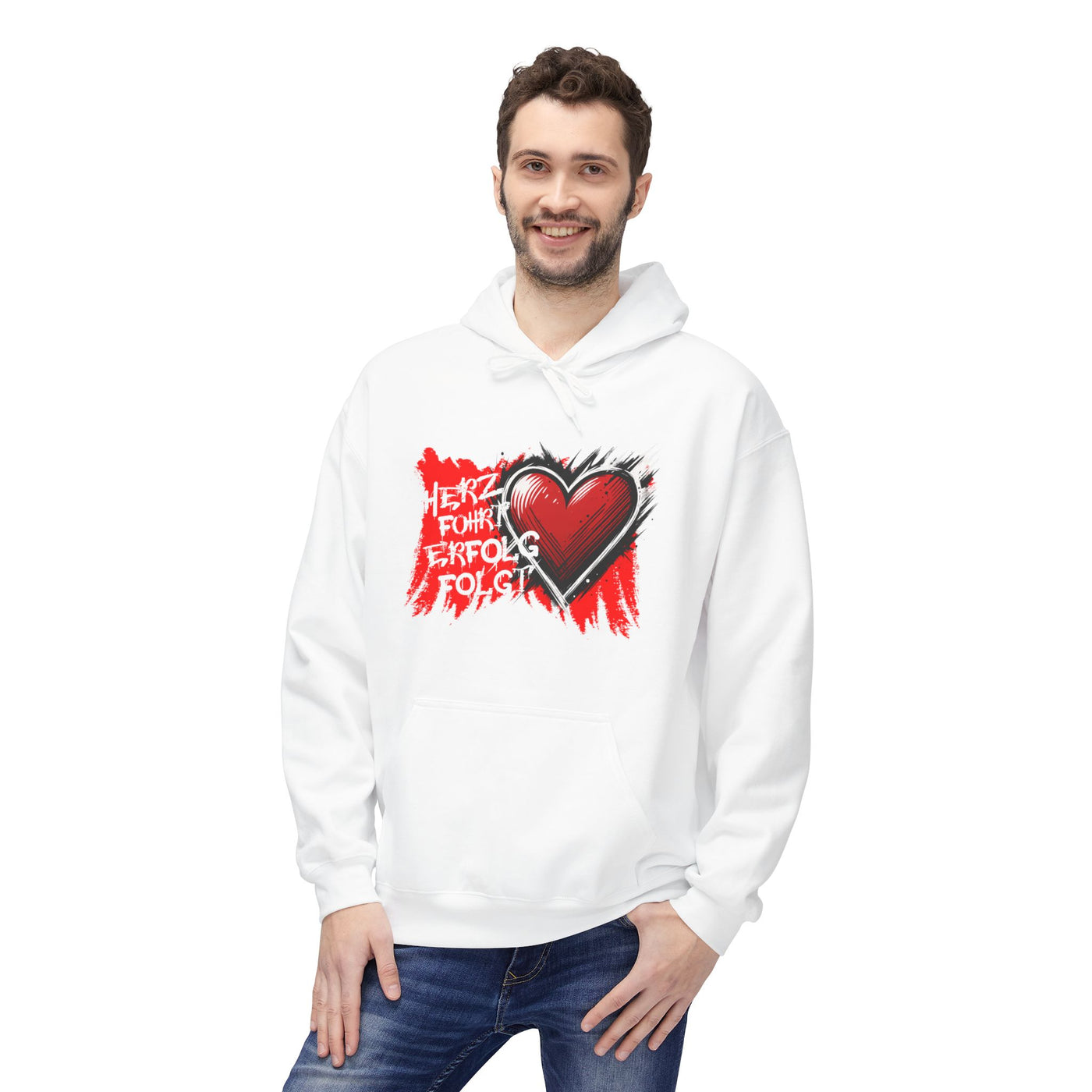Herz führt Erfolg folgt Hoodie