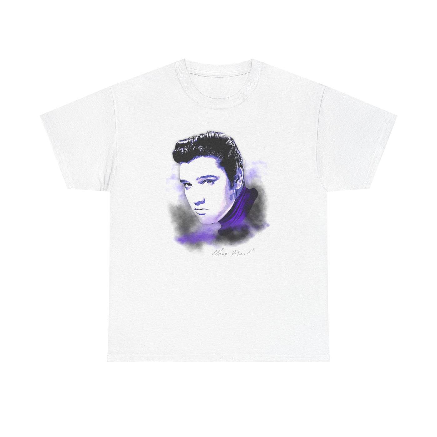 Elvis Portrait Unisex Heavy Cotton Tee - Retro Music Fan Gift
