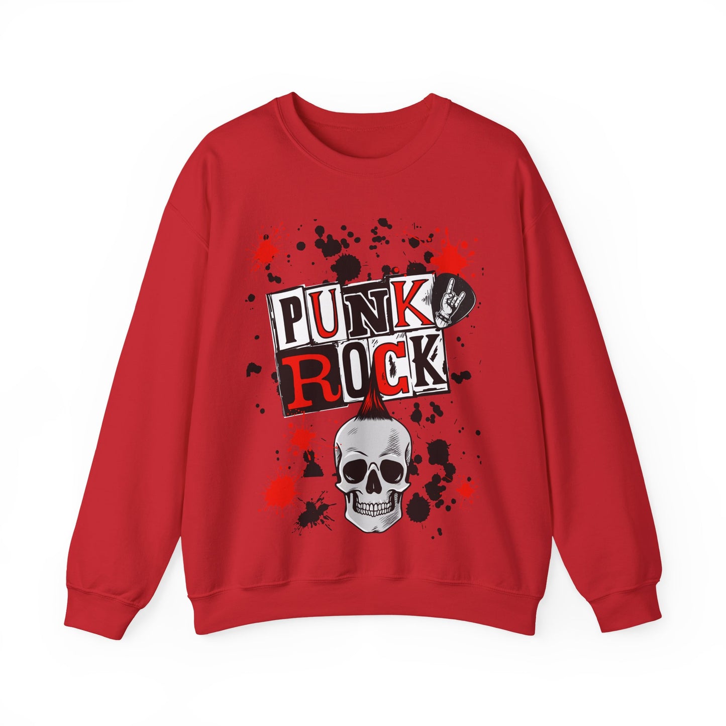 Punk Rock Crewneck Sweatshirt, Casual Streetwear Gift, Music Lover Apparel, Fall Fashion Layer, Unique Graphic Sweater