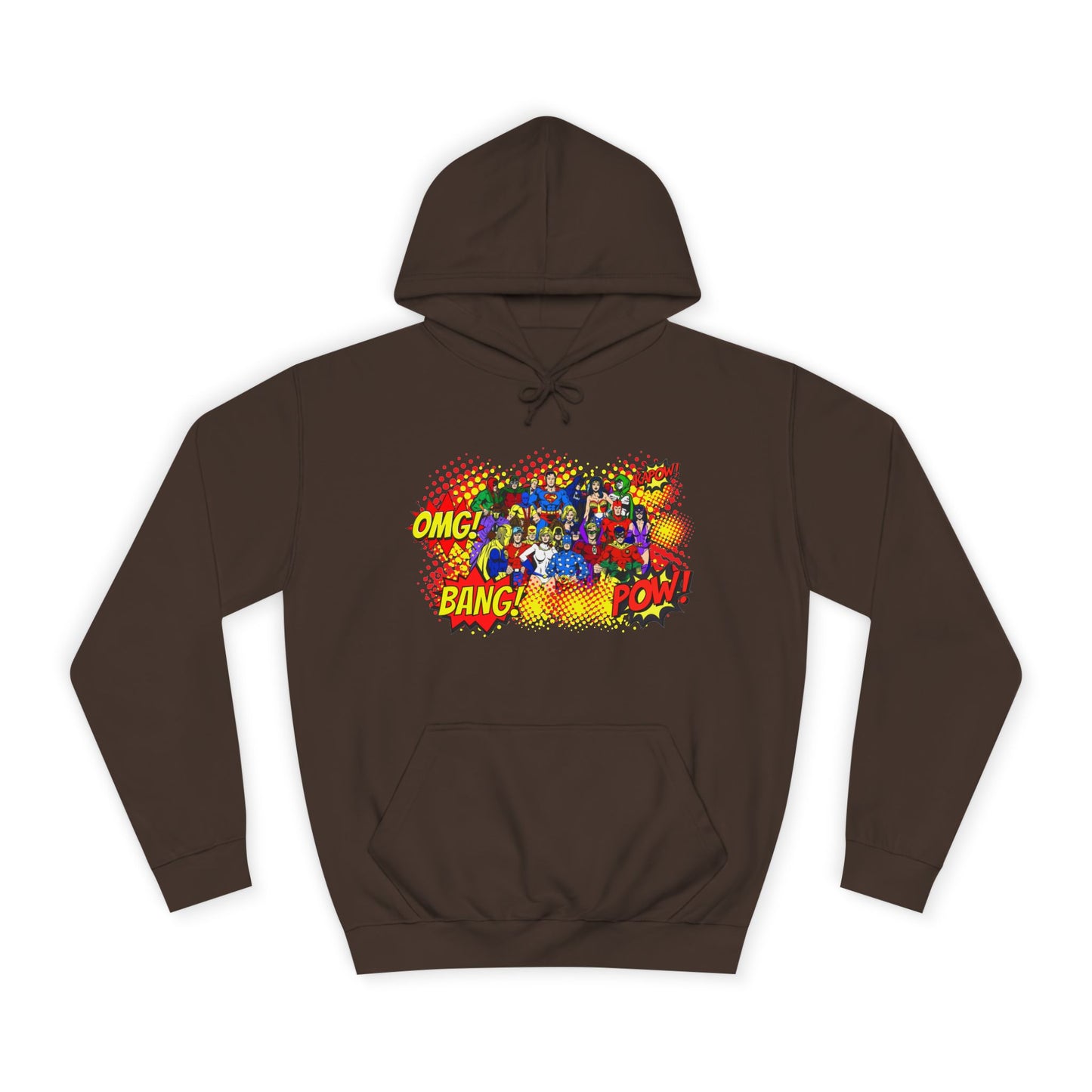 Superhero Graphic Hoodie, Unisex College Sweatshirt, Marvel DC Fans Apparel, Comic Book Lover Gift, Fun Cosplay Outfit