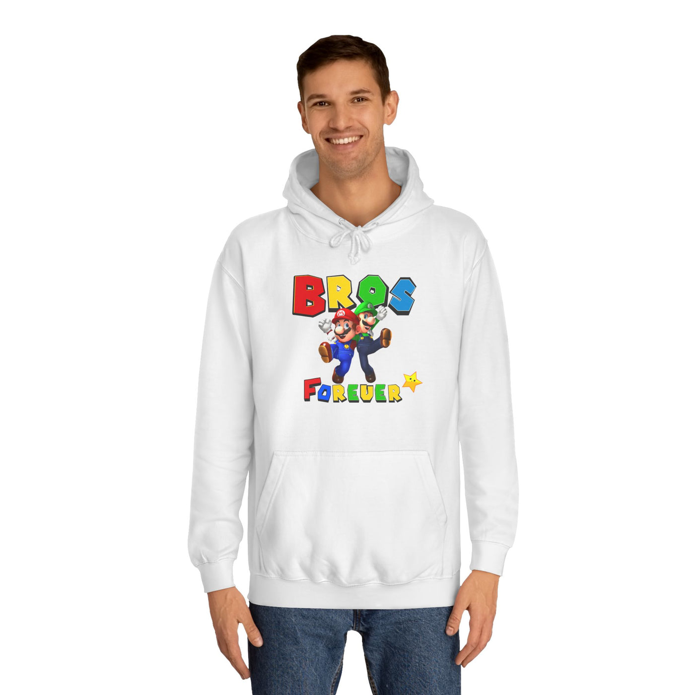 Super Bros College Hoodie, Unisex Gaming Hoodie