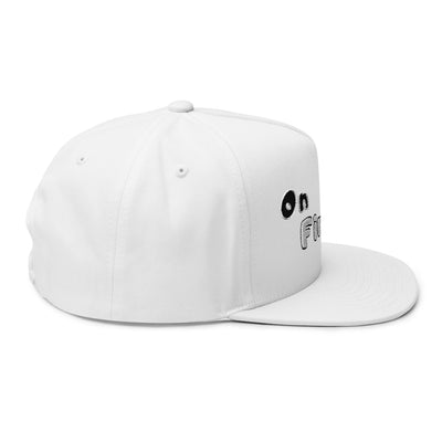 Embroidered Flat Bill Cap - "on fire"