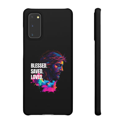 Blessed Saved loved - Snap Case - Jesus