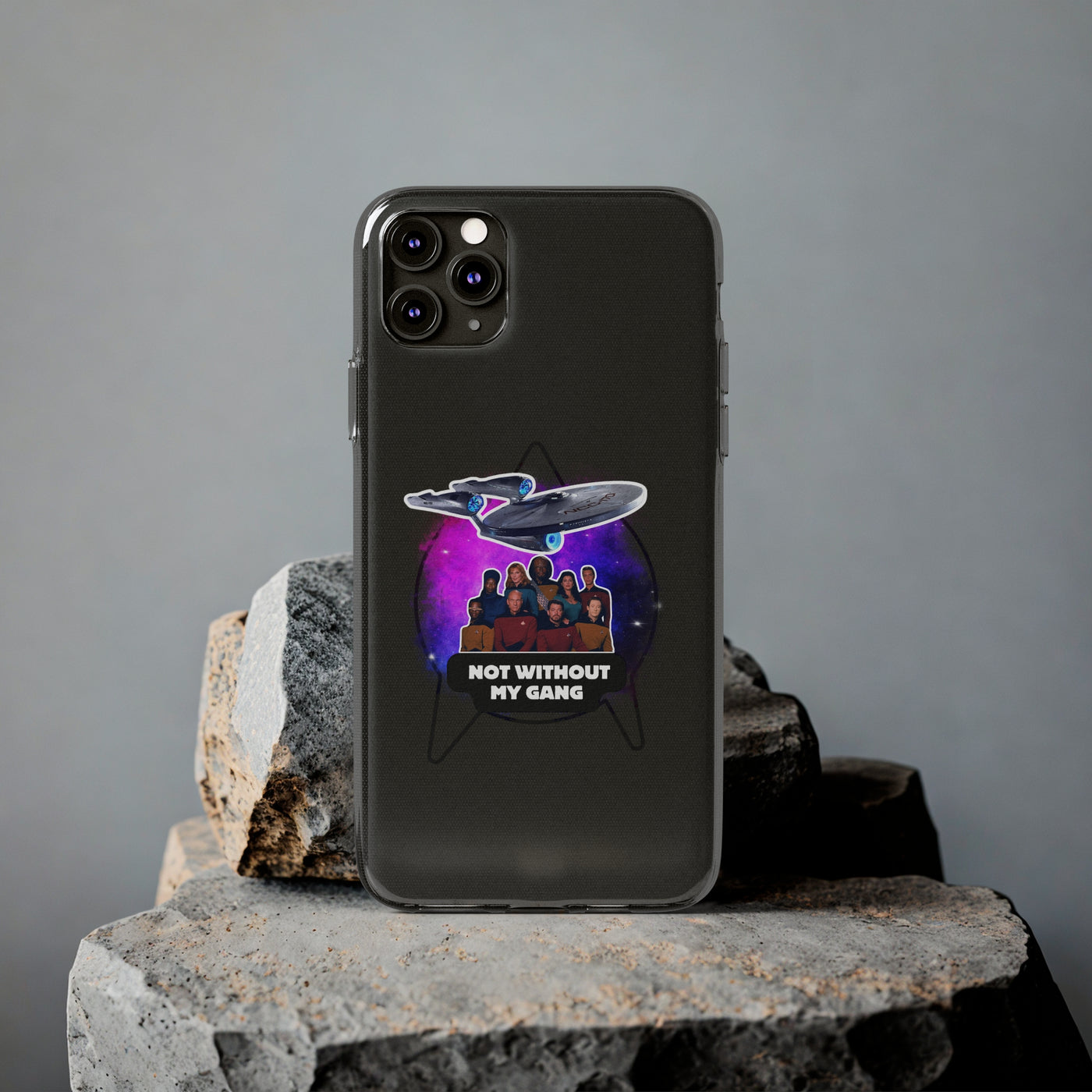 Galaxy-Inspired Soft Phone Case - Not Without My Gang, Star Trek Lovers Handyhülle