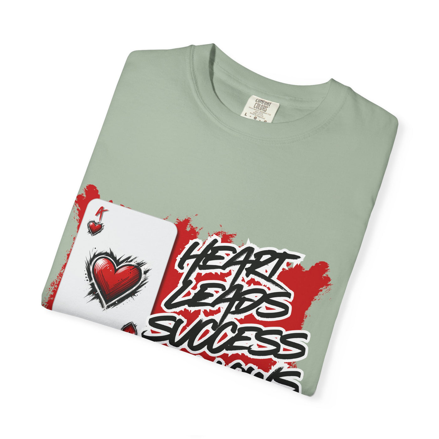 Heart Leads Success Unisex Heavy Cotton Tee | Graphic Tee | Casual Wear | Gift for Gamers | Inspirational Fashion | Streetwear