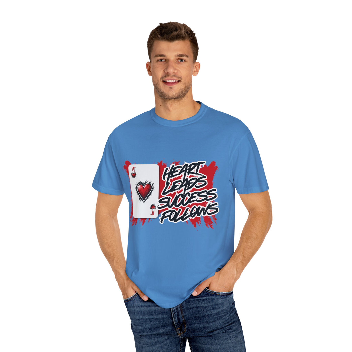 Heart Leads Success Unisex Heavy Cotton Tee | Graphic Tee | Casual Wear | Gift for Gamers | Inspirational Fashion | Streetwear