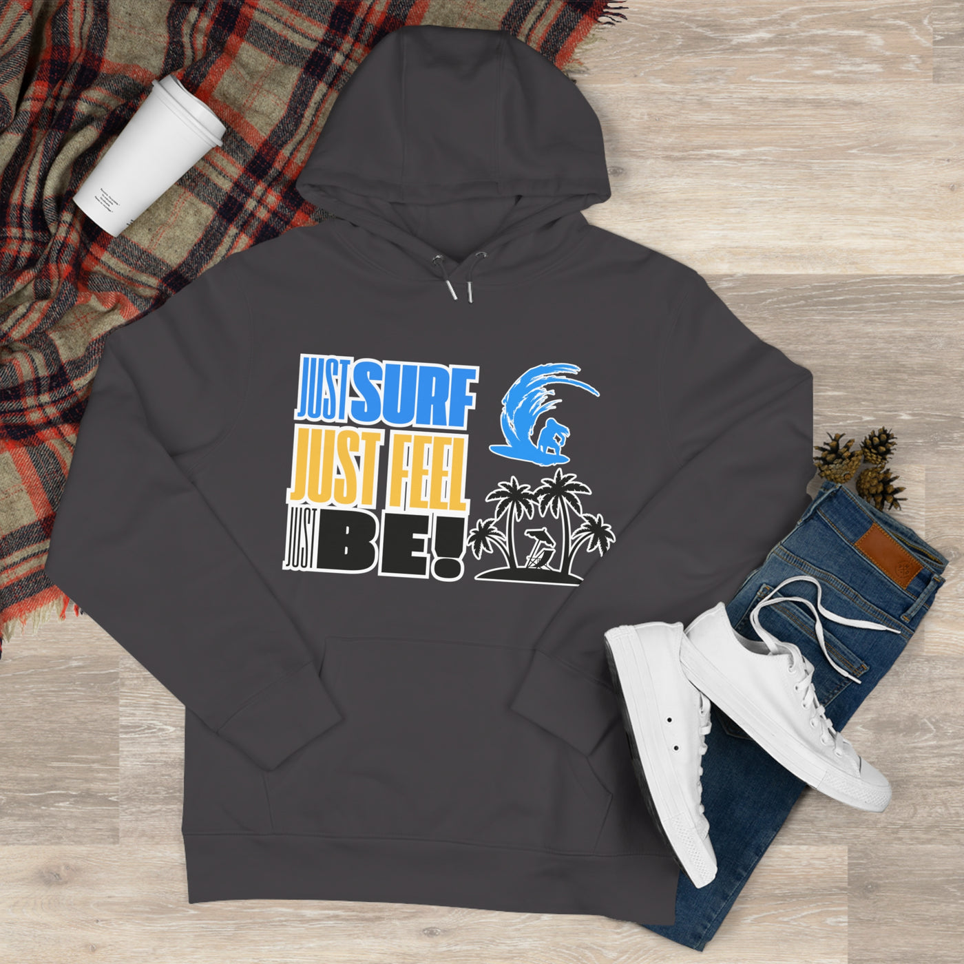 Just Surf Hooded Sweatshirt - Perfect for Beach Lovers and Surf Enthusiasts