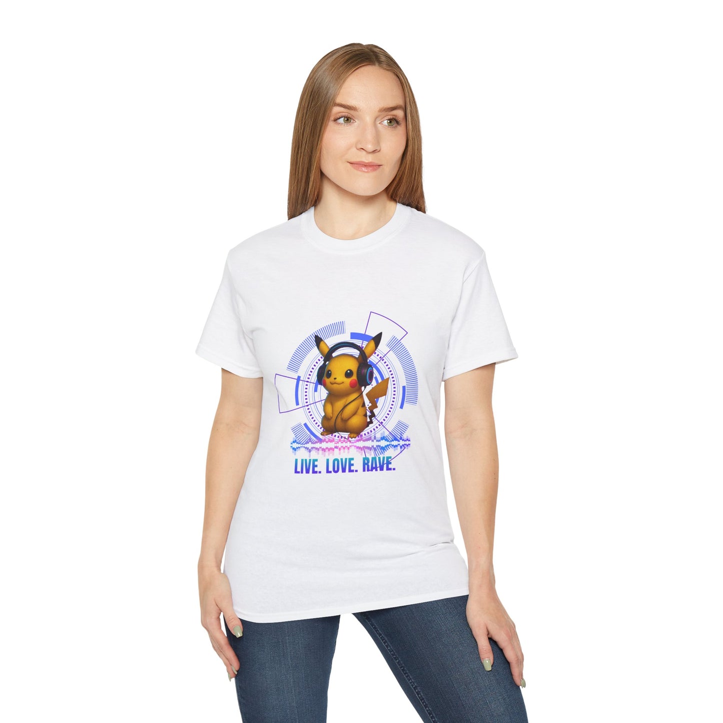 Rave T-Shirt, Fun Music Shirt, Live Love Rave - Techno - Pokemon