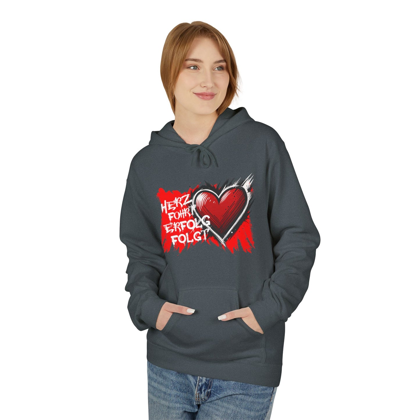 Herz führt Erfolg folgt Hoodie