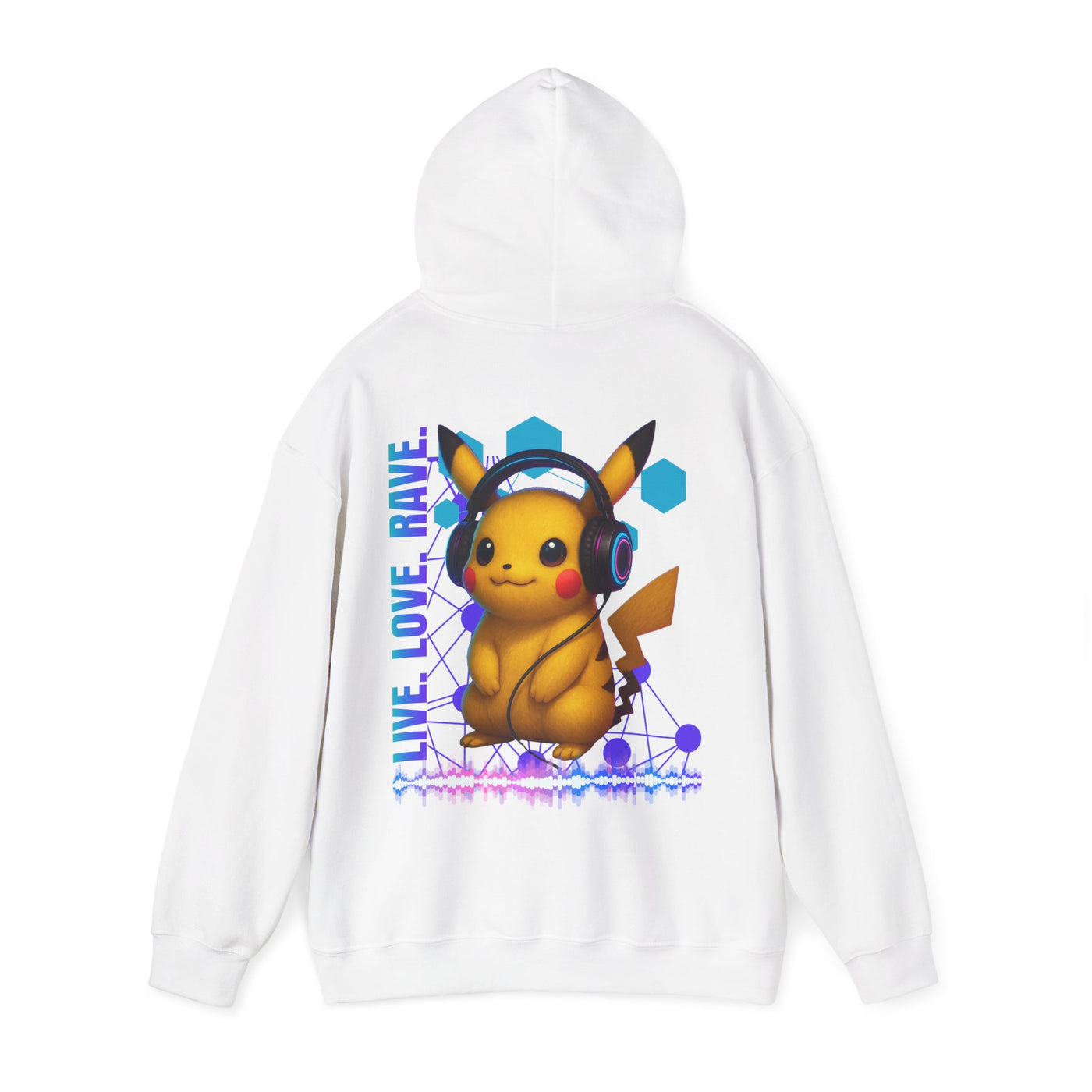 Rave Hoddie, Live Love Rave - Techno - Pokemon
