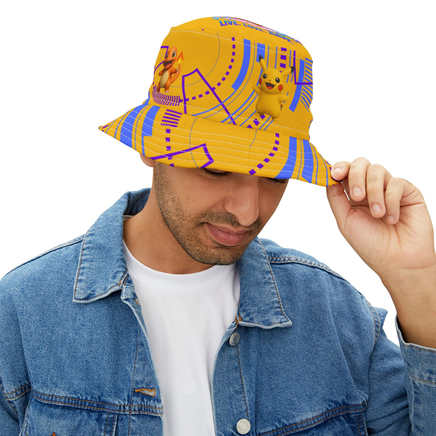 Colorful Pokemon Bucket Hat for Kids & Adults, Perfect for Summer Festivals