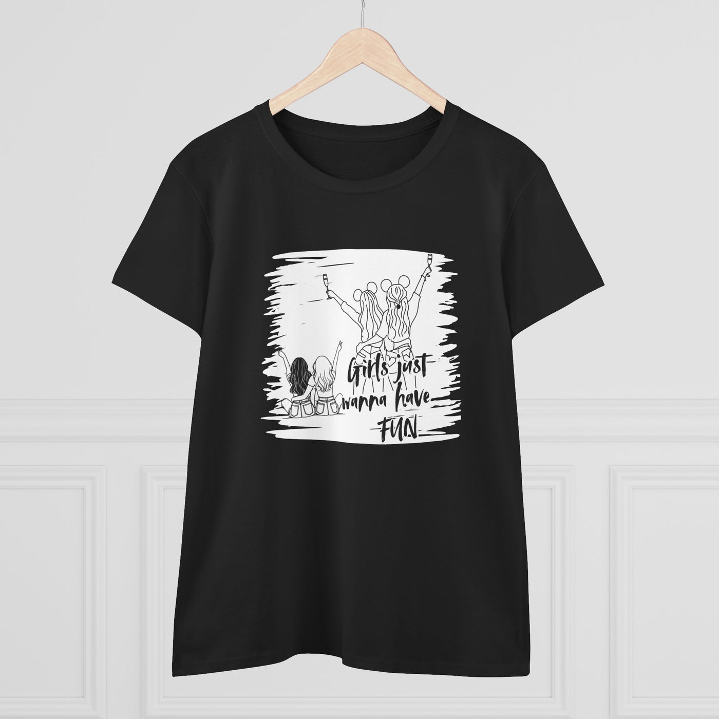 Girls Just Wanna Have Fun Cotton Tee - Women's Midweight Casual Shirt