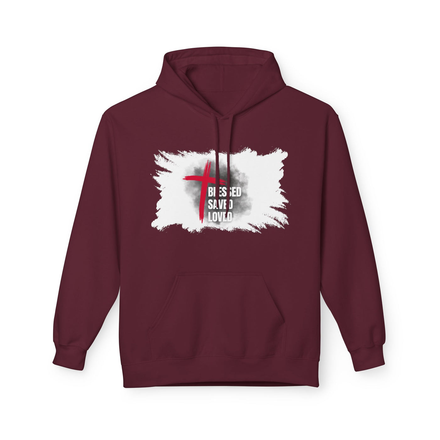 Faith-Inspired Hoodie: Blessed, Saved, Loved - Christian JESUS