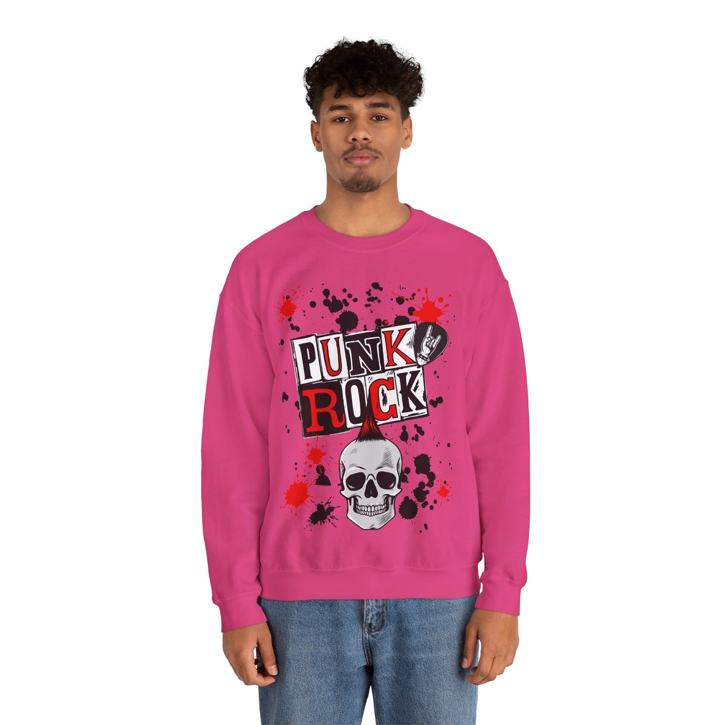 Punk Rock Crewneck Sweatshirt, Casual Streetwear Gift, Music Lover Apparel, Fall Fashion Layer, Unique Graphic Sweater
