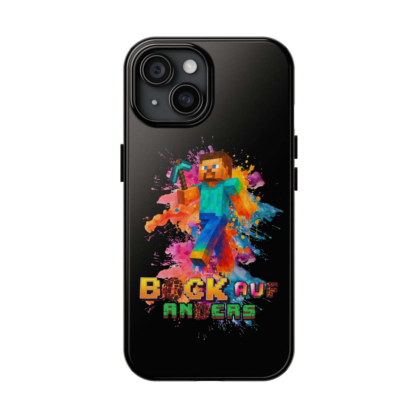 Minecraft Inspired Tough Phone Case - Handyhülle  "Bock auf anders" Colorful Gamer Design