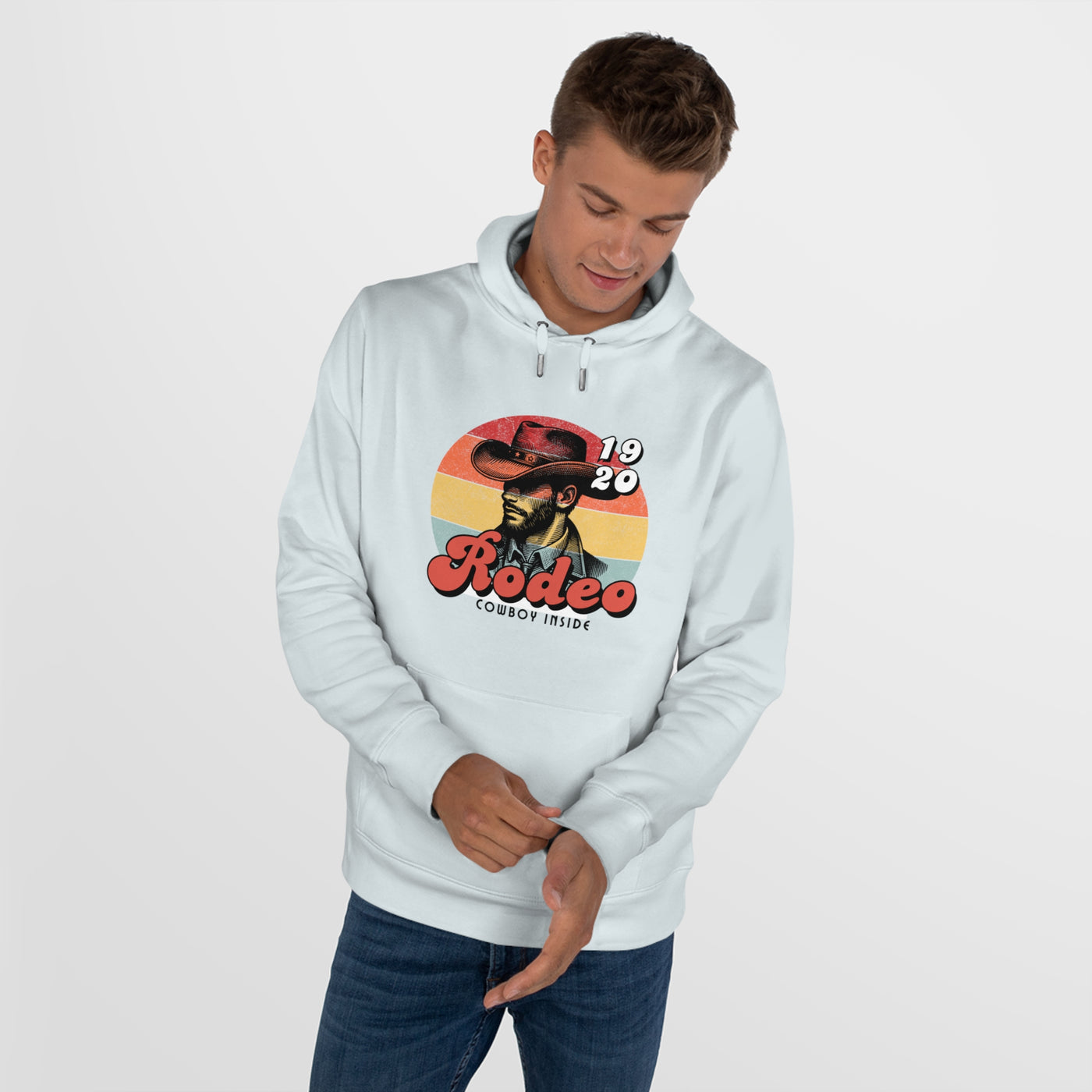 Retro Rodeo King Sweatshirt, Cowboy Hoodie, Western Apparel, Gift for Ranchers, Rodeo Fans, Cozy Hoodie for Men