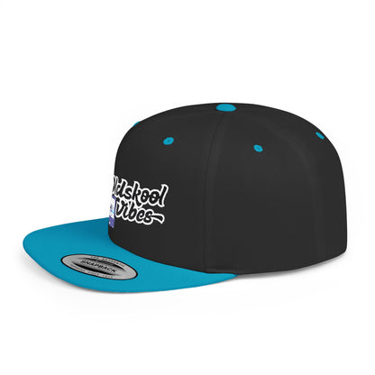 Oldschool Vibes Flat Bill Snapback Cap | Retro Style Hat for Casual Wear