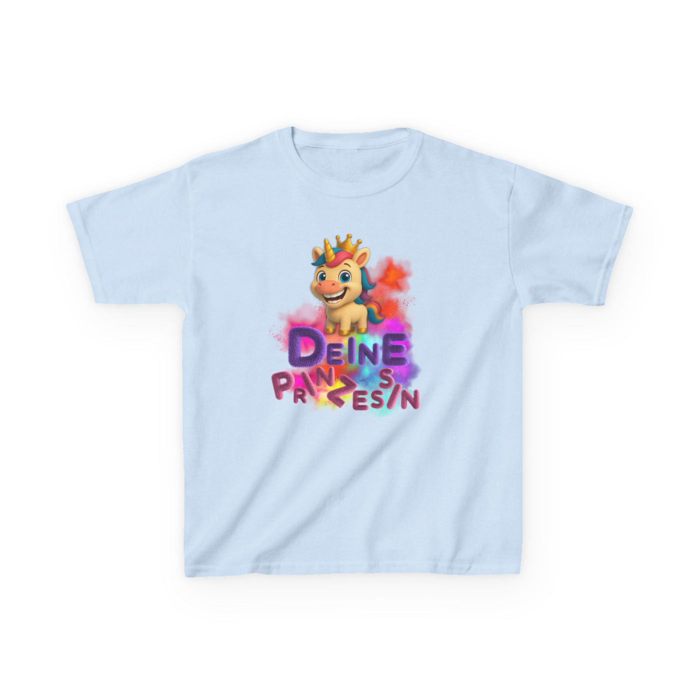 Colorful Kids Tee - “Deine Prinzessin” Design - Fun & Playful Shirt for Young Royalty