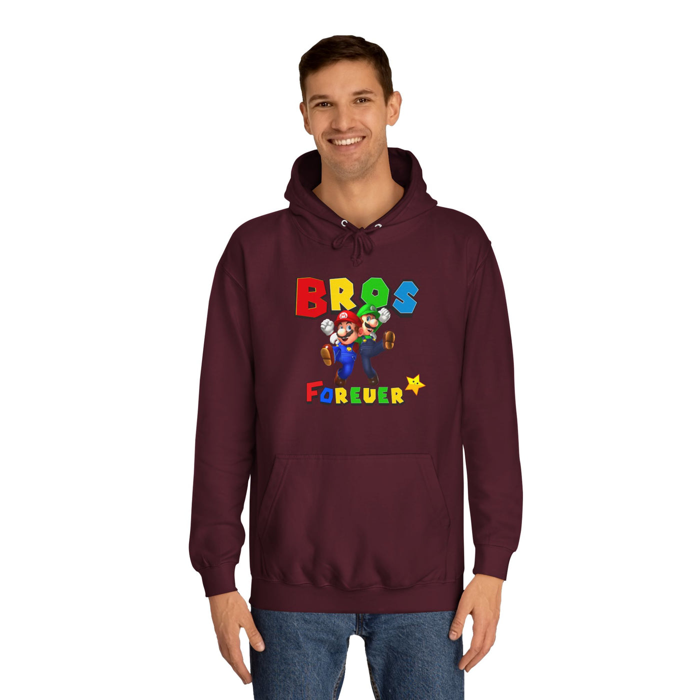Super Bros College Hoodie, Unisex Gaming Hoodie