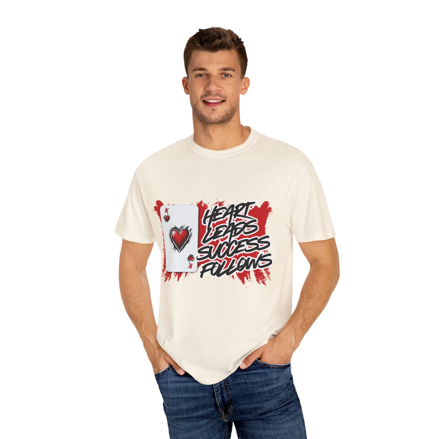 Heart Leads Success Unisex Heavy Cotton Tee | Graphic Tee | Casual Wear | Gift for Gamers | Inspirational Fashion | Streetwear