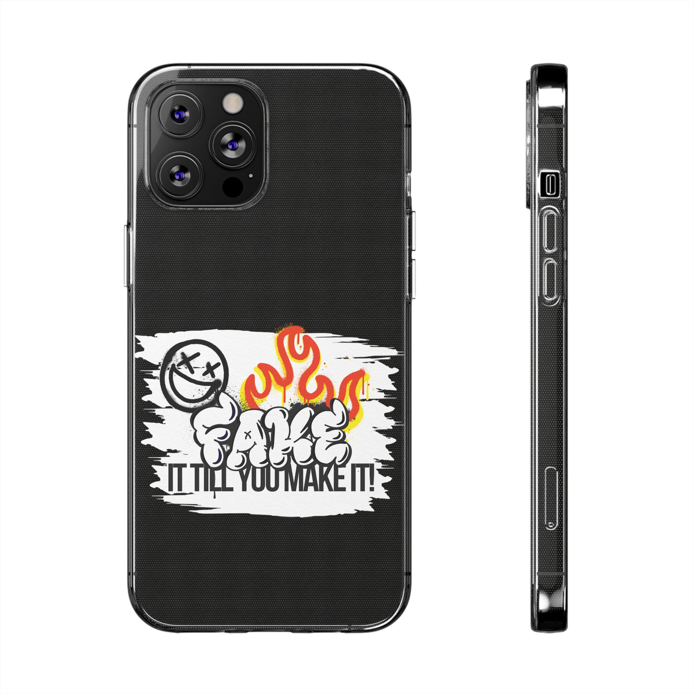 Handyhülle Fake till you make it - Clear Silicone Phone Cases,