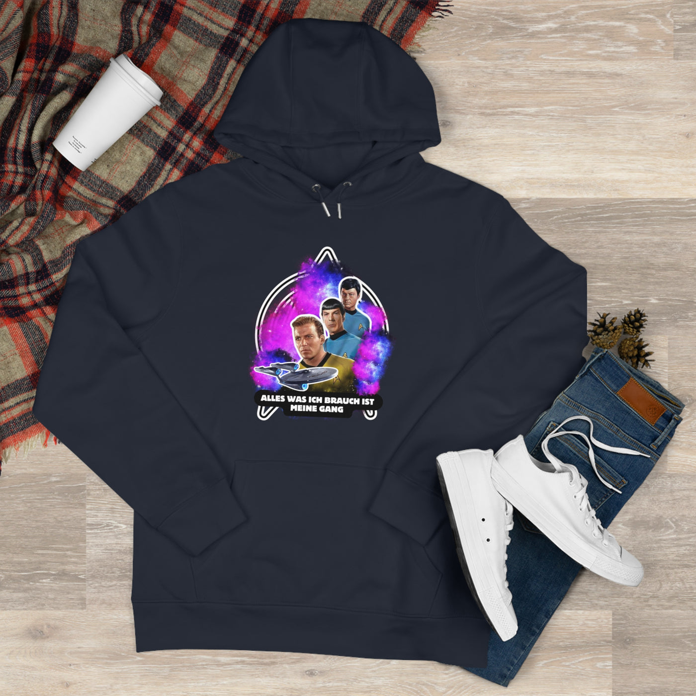 Hoodie Sweatshirt - Star trek "alles was ich brauch ist meine Gang"