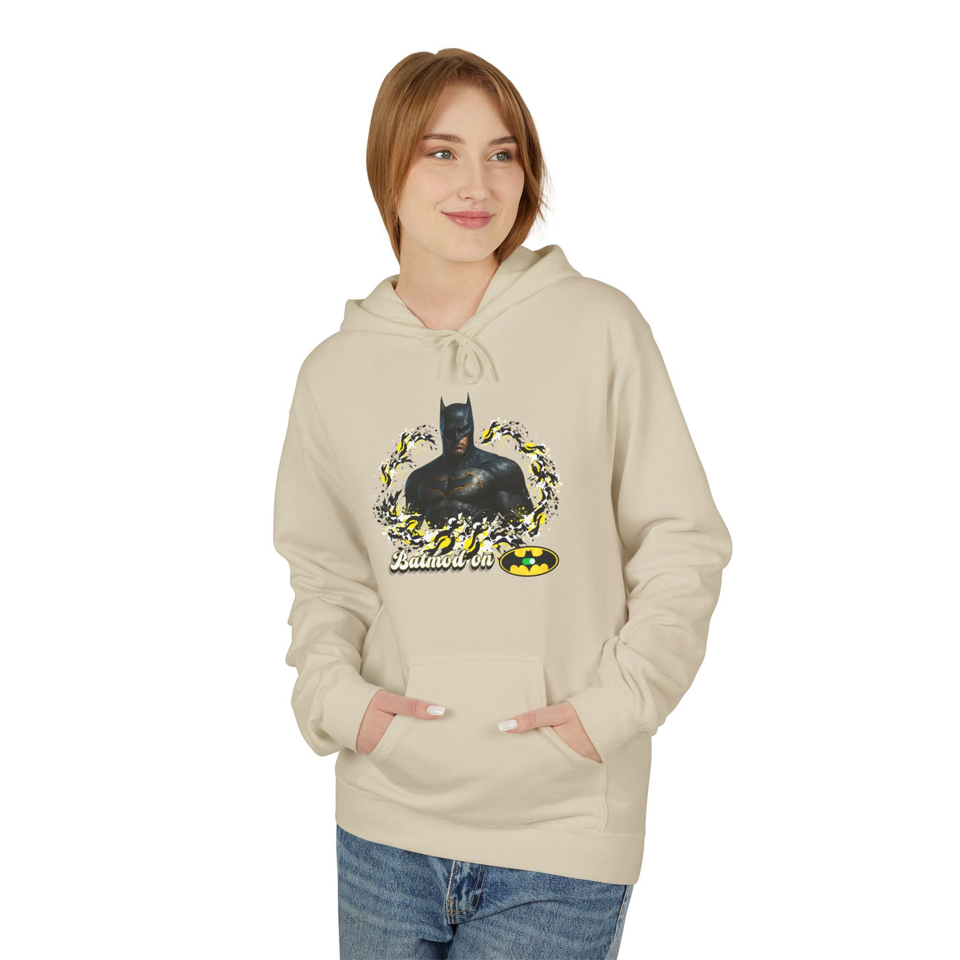 Batman-Inspired Unisex Fleece Hoodie, "Batmod on"