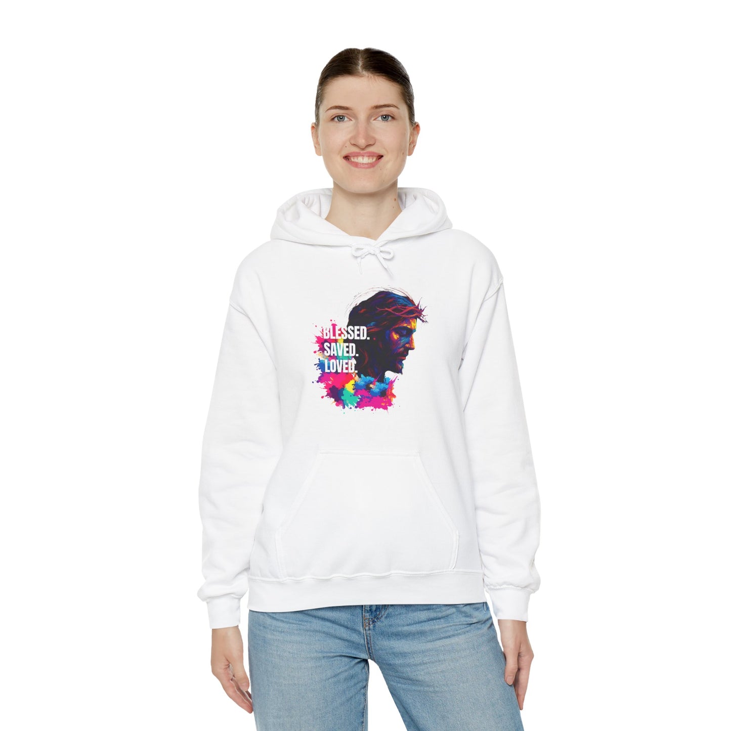 Jesus colorful - Blessed- saved- loved