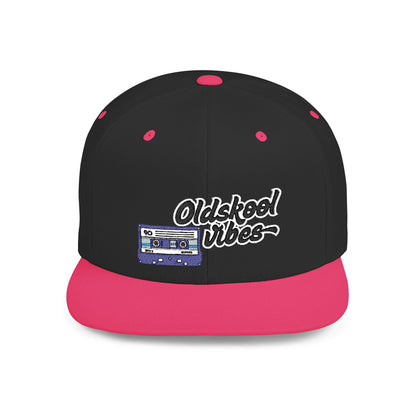 Oldschool Vibes Flat Bill Snapback Cap | Retro Style Hat for Casual Wear