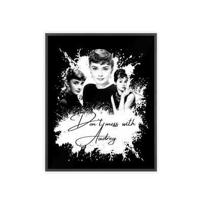 Audrey Hepburn Classic Poster with Wooden Frame - 'Don't Mess with Audrey'