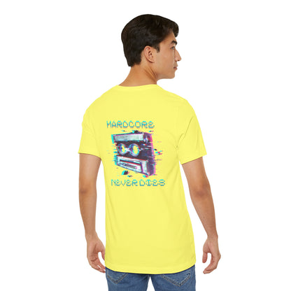 Techno - Hardcore Never Dies - Retro Graphic Tee, 90s Aesthetic Shirt unisex
