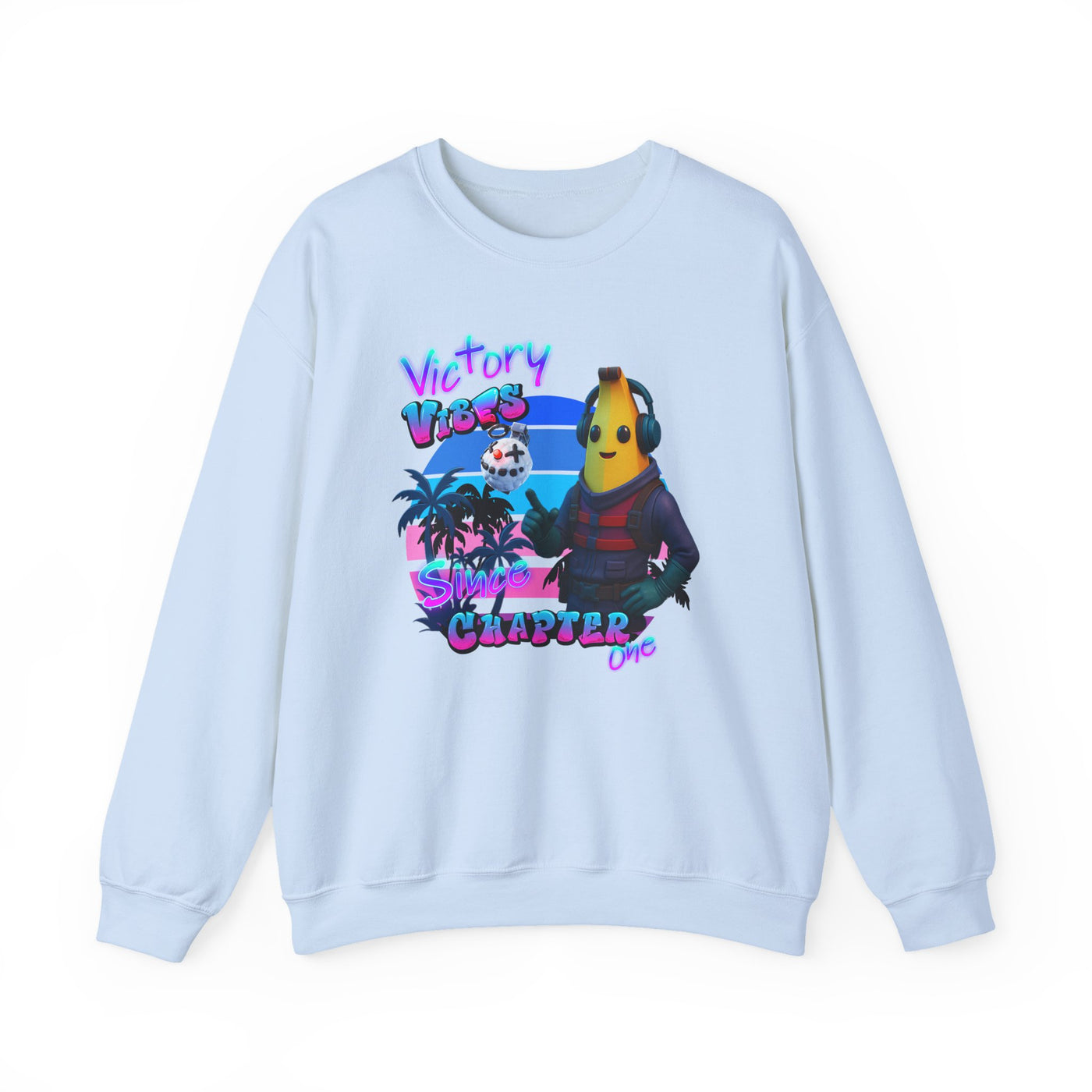 Victory Fortnite Vibes Banana Crewneck Sweatshirt - Unisex Heavy Blend