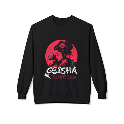 Unisex "Geisha Inside" Fleece Sweatshirt, Cozy