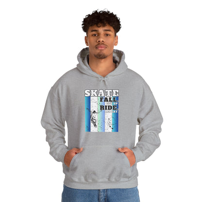 Skateboarding Warmup Hoodie - 'Skate Fall Get Up Ride Repeat' Design