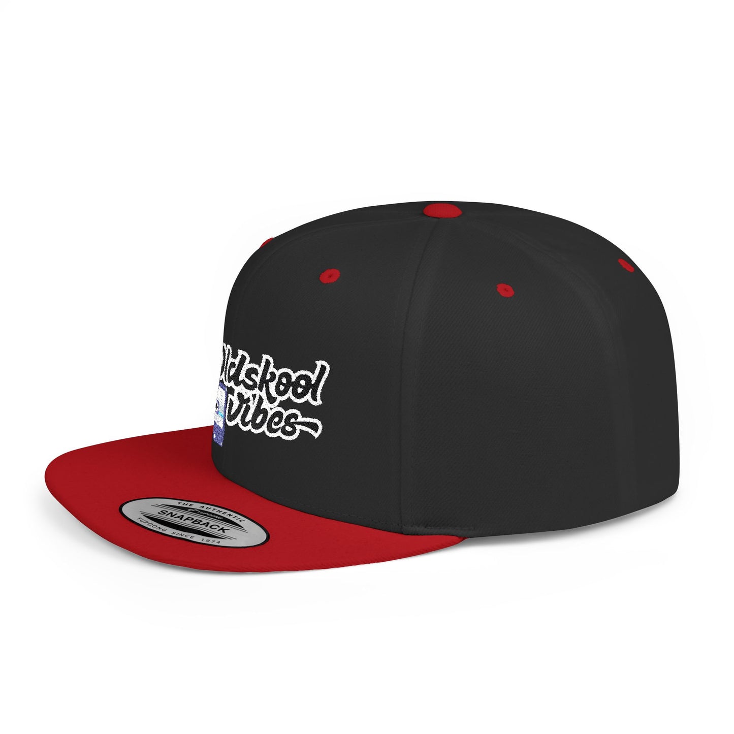 Oldschool Vibes Flat Bill Snapback Cap | Retro Style Hat for Casual Wear