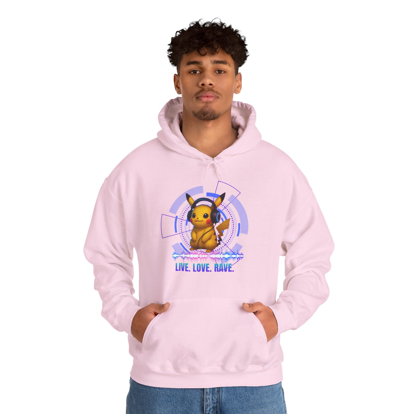 Rave Hoddie, Live Love Rave - Techno - Pokemon