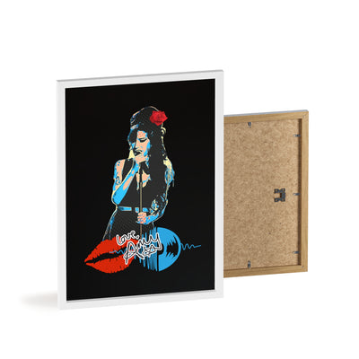 Love Amy Winehouse Poster with Wooden Frame - Vibrant Wall Art for Music Lovers