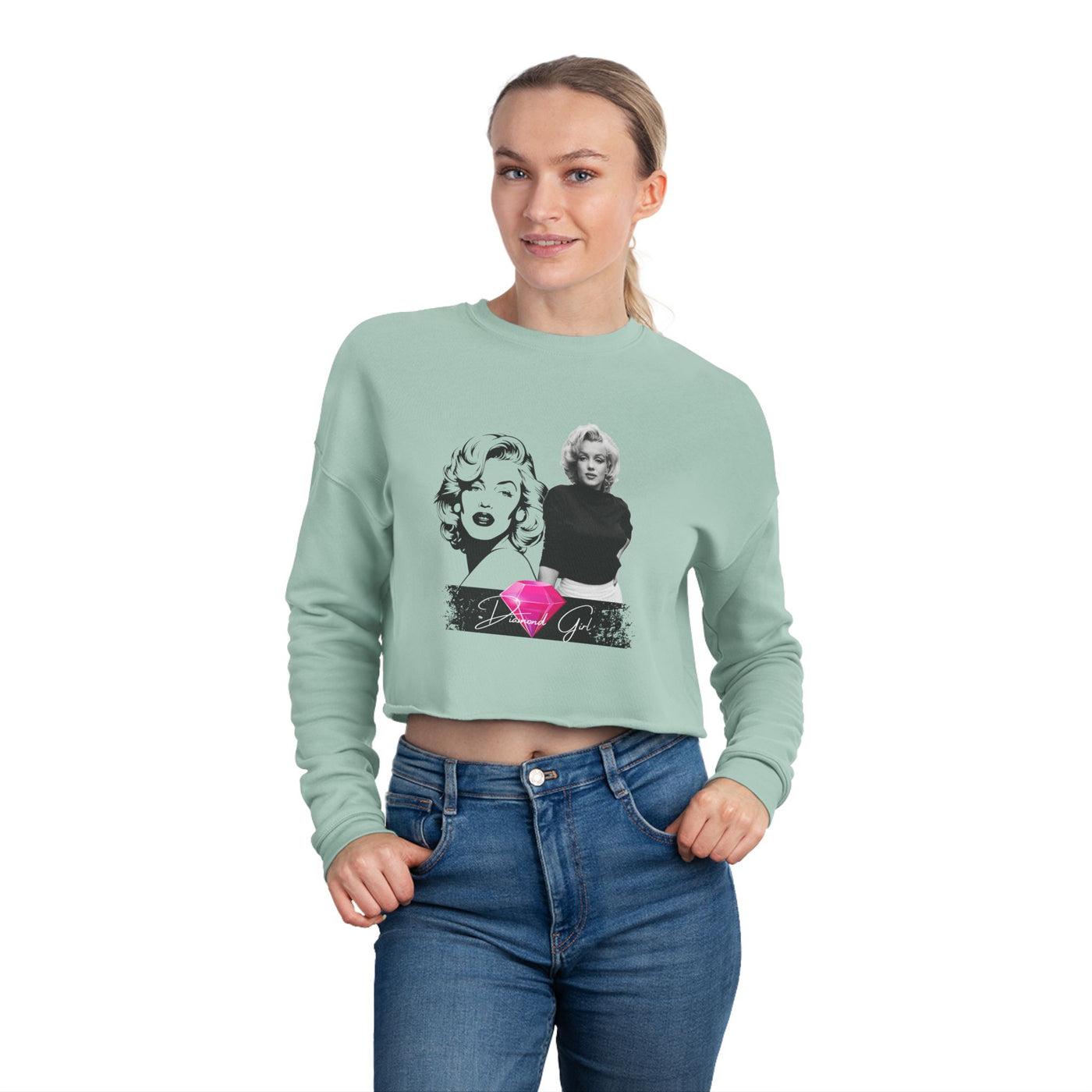 Chic Marilyn Monroe Cropped Sweatshirt for Women - Trendy and Stylish