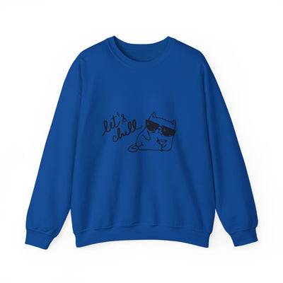 Let's Chill Cat Sweatshirt - Unisex Garment-Dyed Pullover for Cozy Days