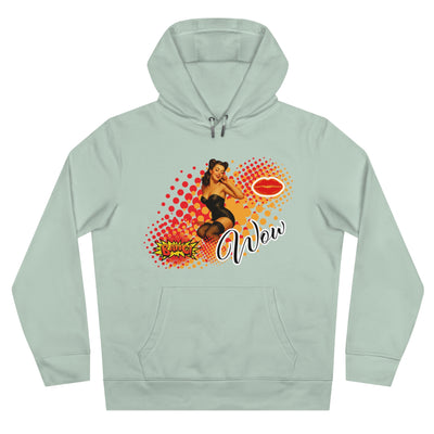 Retro Pin-Up Queen Hooded Sweatshirt - 'Wow' Graphic