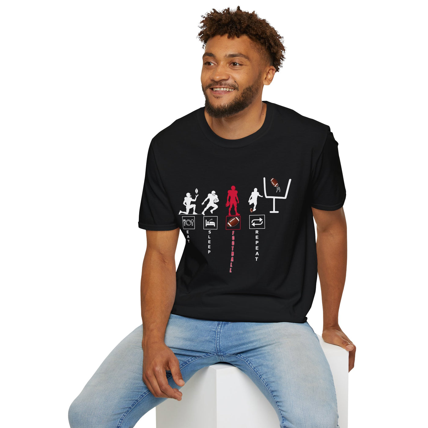 Football Life Unisex T-Shirt - Eat, Sleep, Football, Repeat
