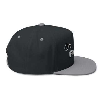 Embroidered Flat Bill Cap - "on fire"
